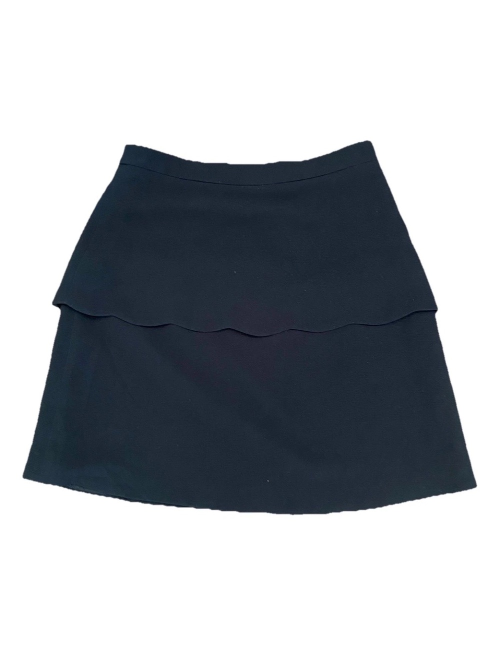 Club Monaco Black Scalloped Layered Mini Skirt Size 2